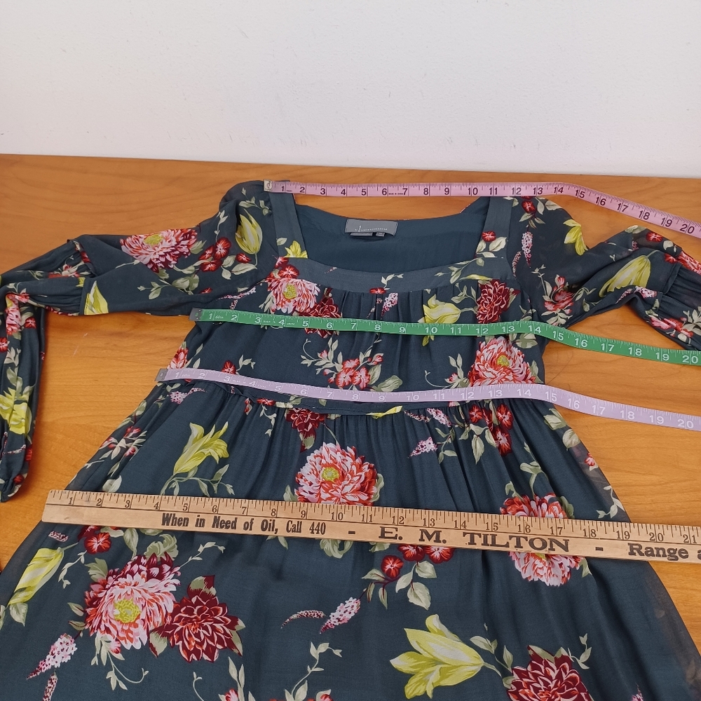 Anthropologie Evelin Floral Maxi Size XS Women Tiered Peasant Boho Long Sleeve - Picture 6 of 13